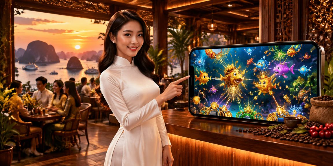 Cảnh biển Hạ Long và người câu cá truyền thống